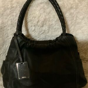Furla Black Leather Shoulder Satchel